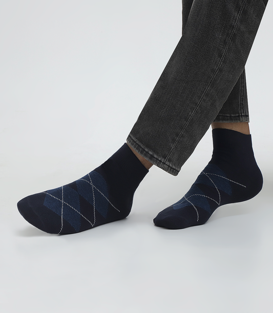 Men Socks-WHITE/BLUE