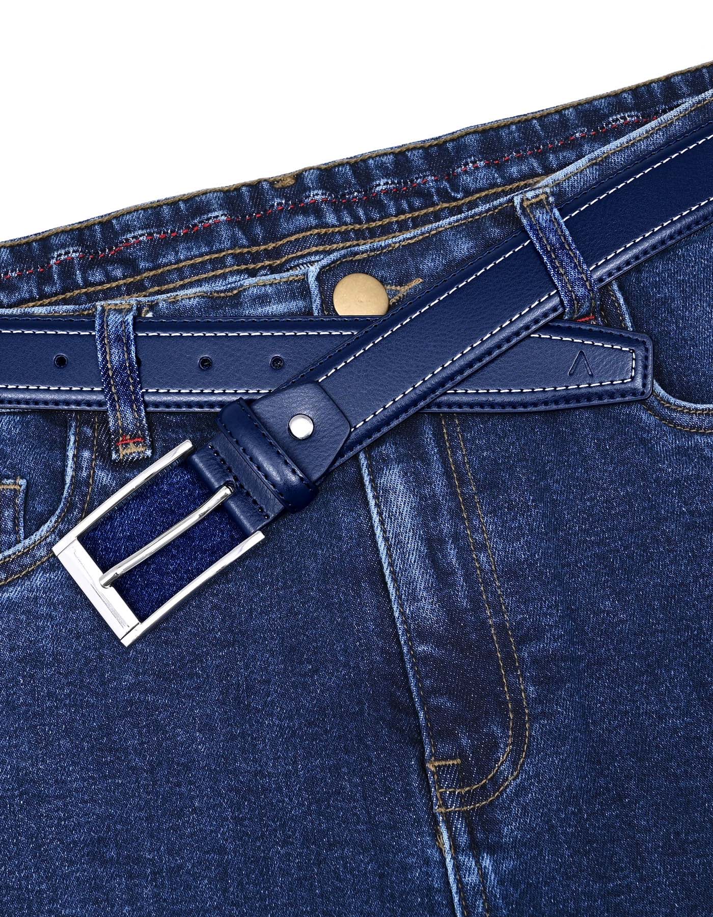 Navy Plain Formal Belt