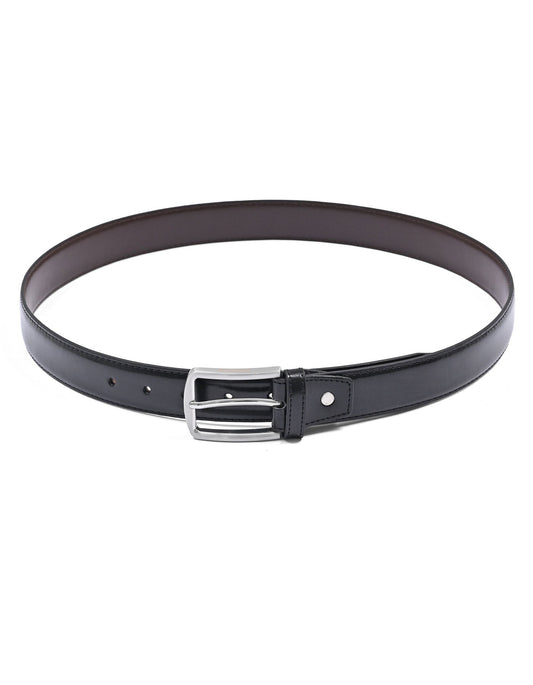 Black Plain 100% Leather Formal Belt