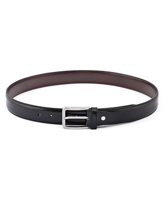 Black Plain 100% Leather Formal Belt