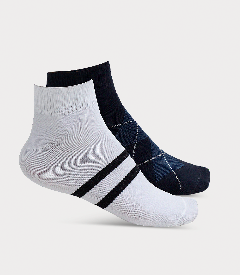 Men Socks-WHITE/BLUE