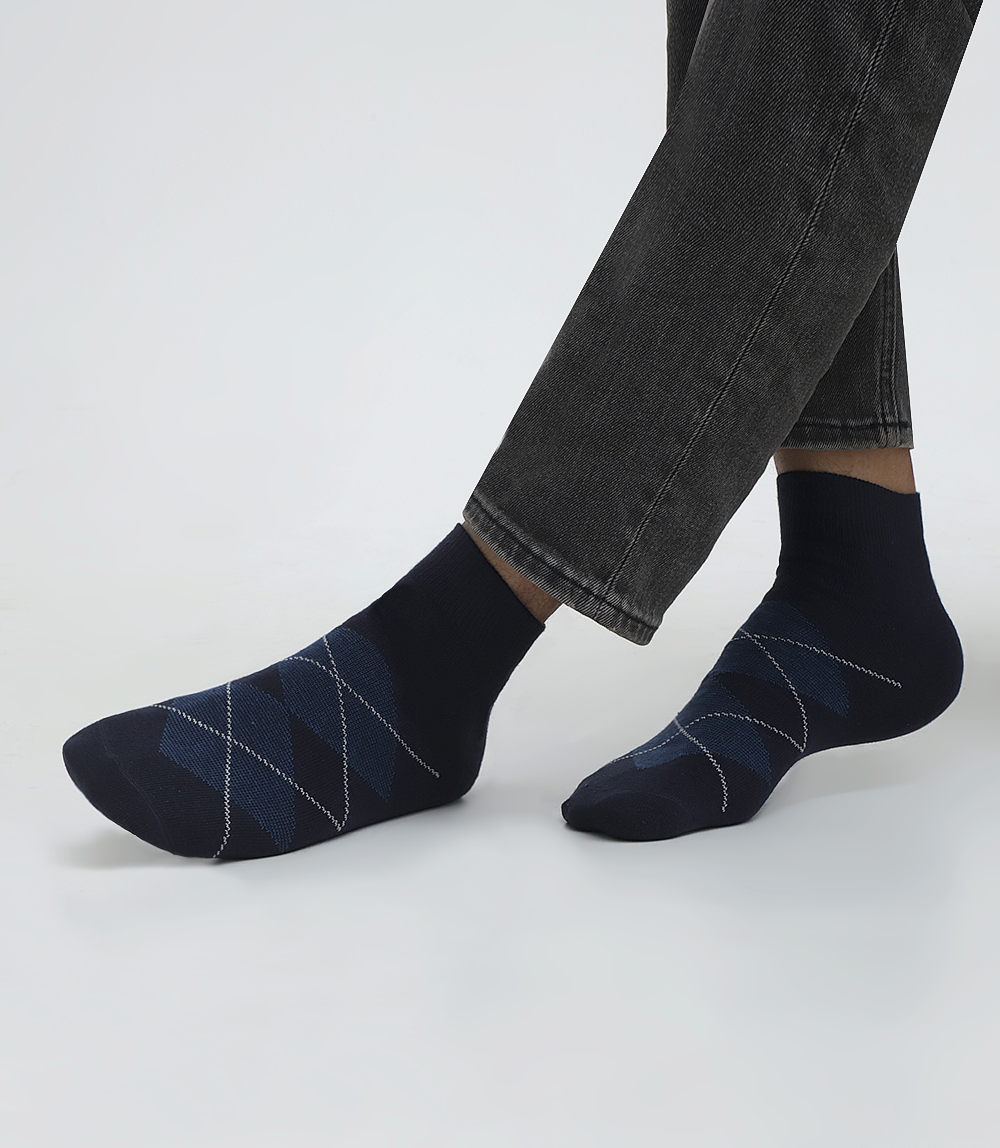 Men Socks-WHITE/BLUE
