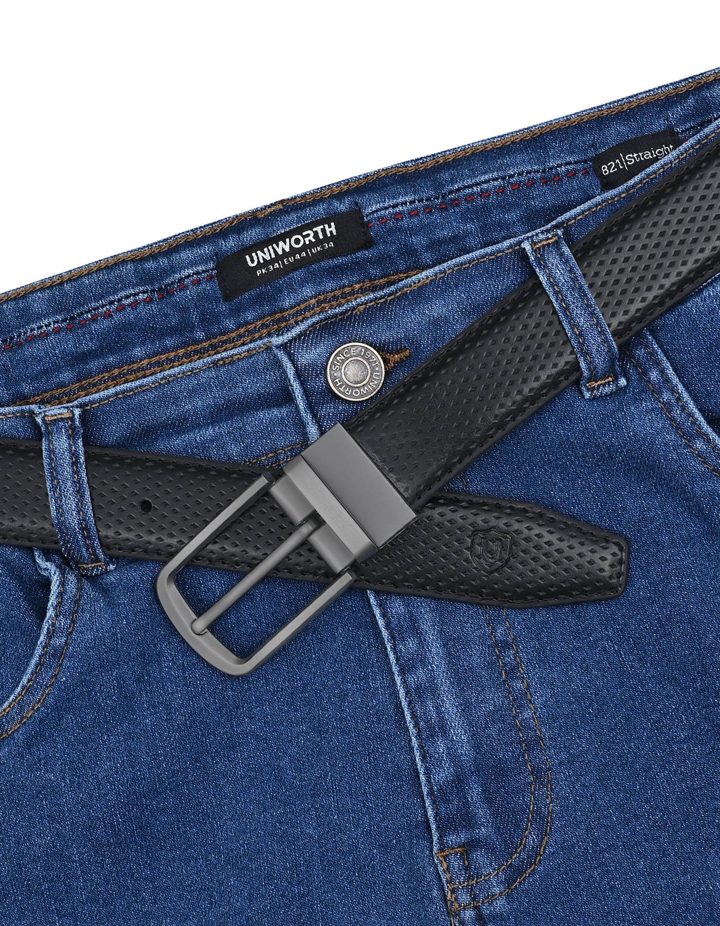 Black Dotted Premium Buckle Formal Belt