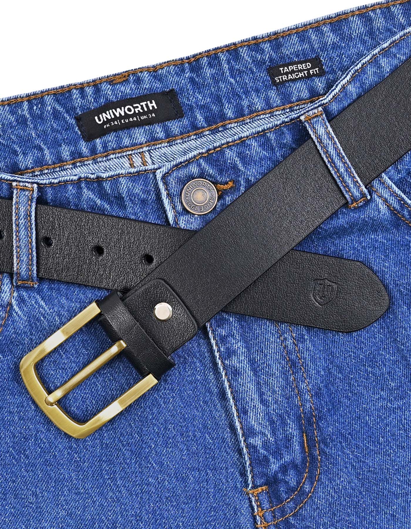 Black Plain Casual Belt