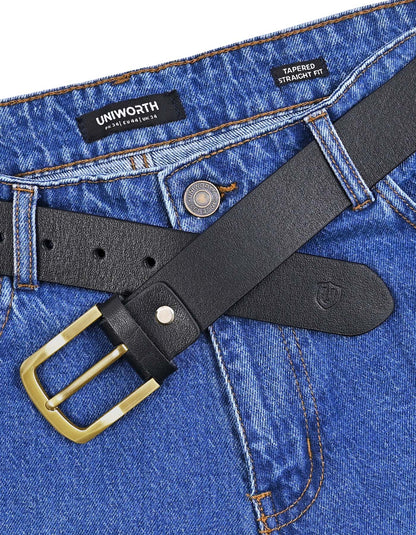 Black Plain Casual Belt