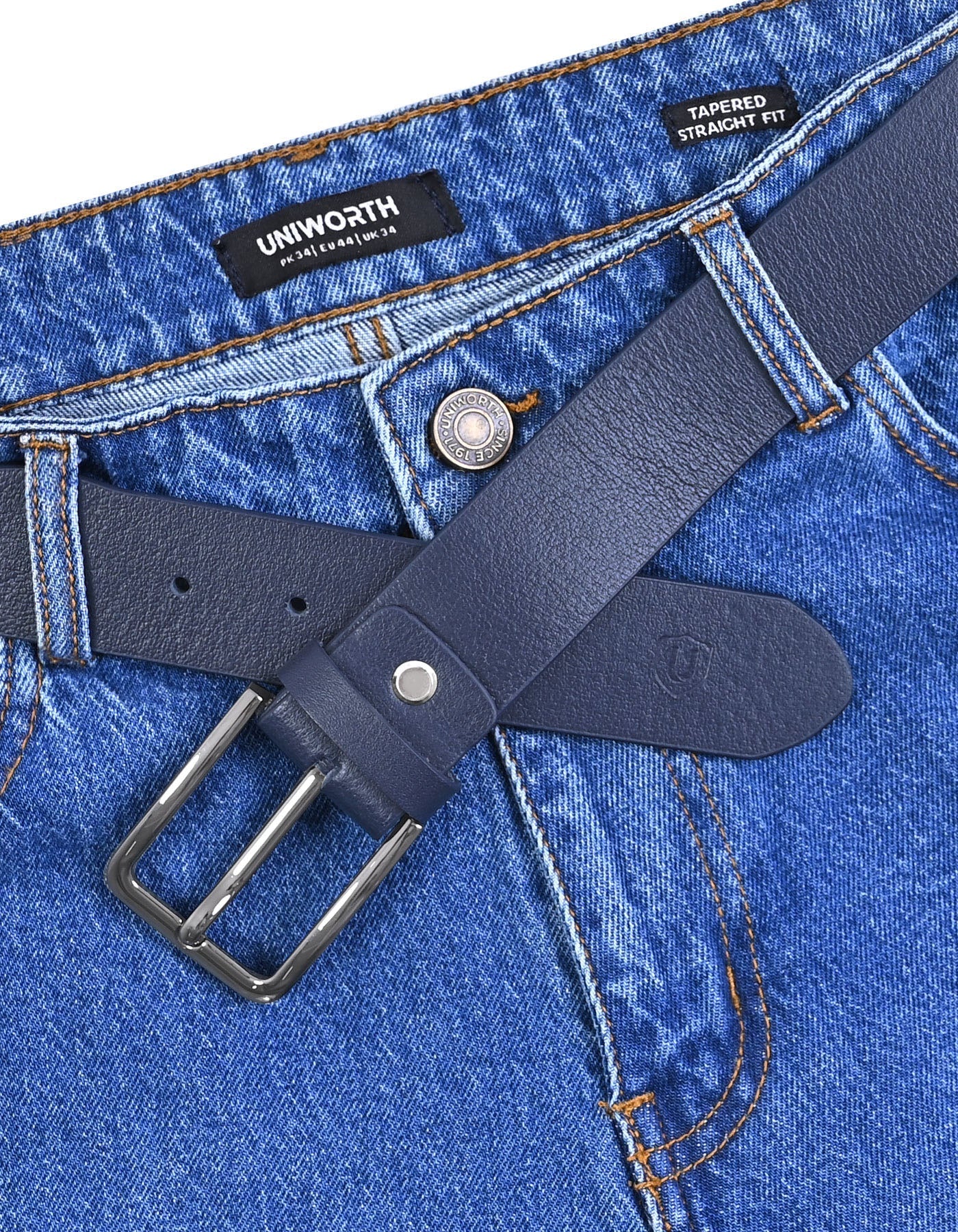 Navy Plain Casual Belt