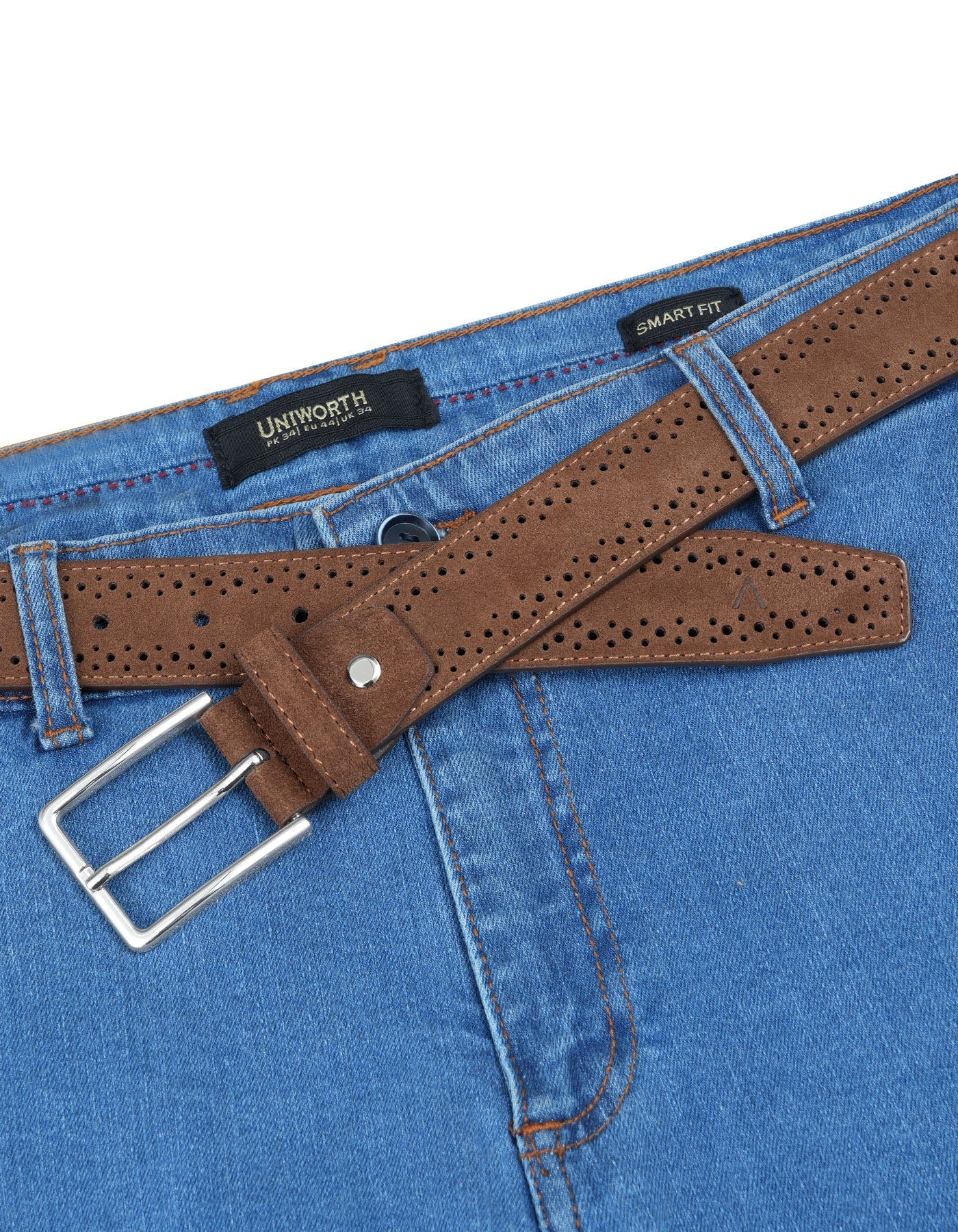 Brown Dotted Suede Leather Belt