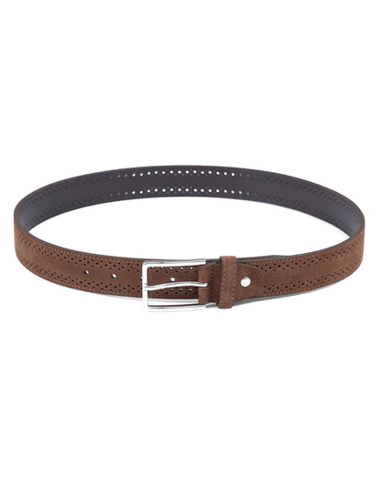 Brown Dotted Suede Leather Belt