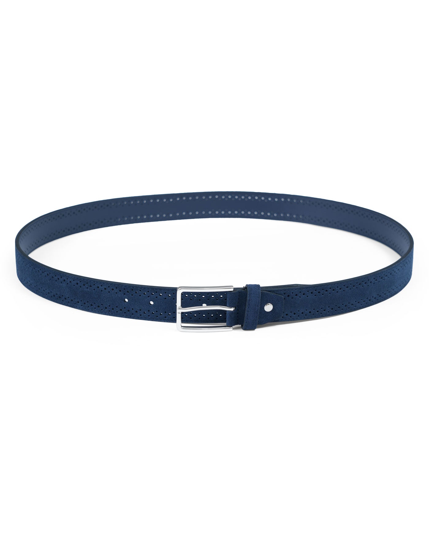Navy Dotted Suede Leather Belt