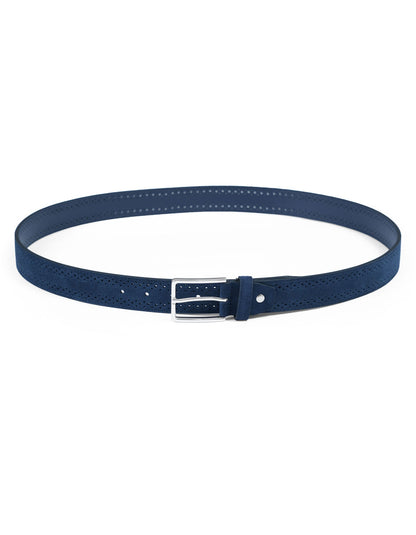Navy Dotted Suede Leather Belt