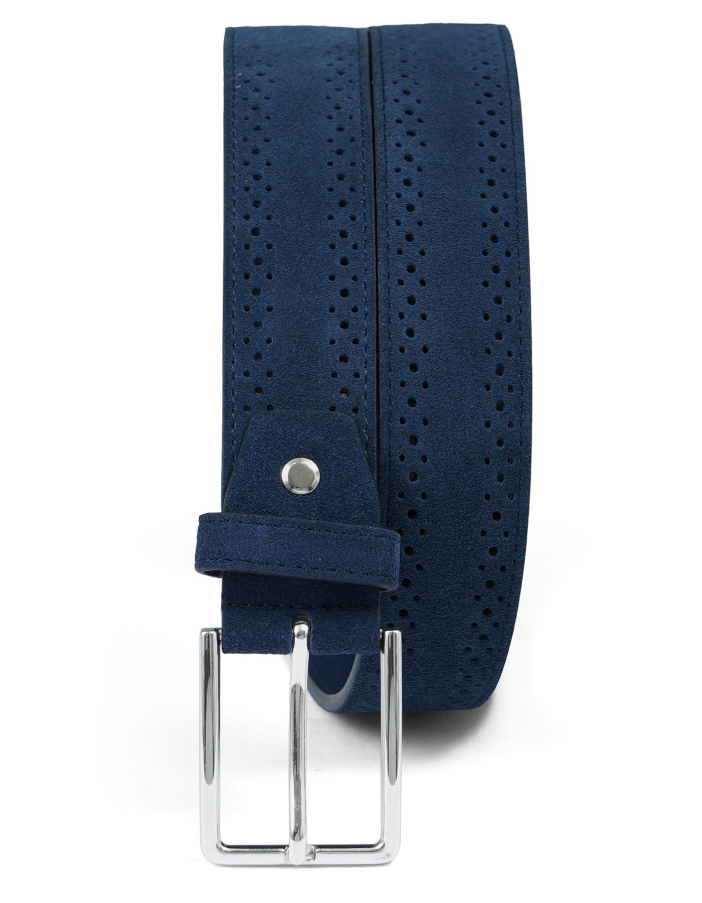 Navy Dotted Suede Leather Belt
