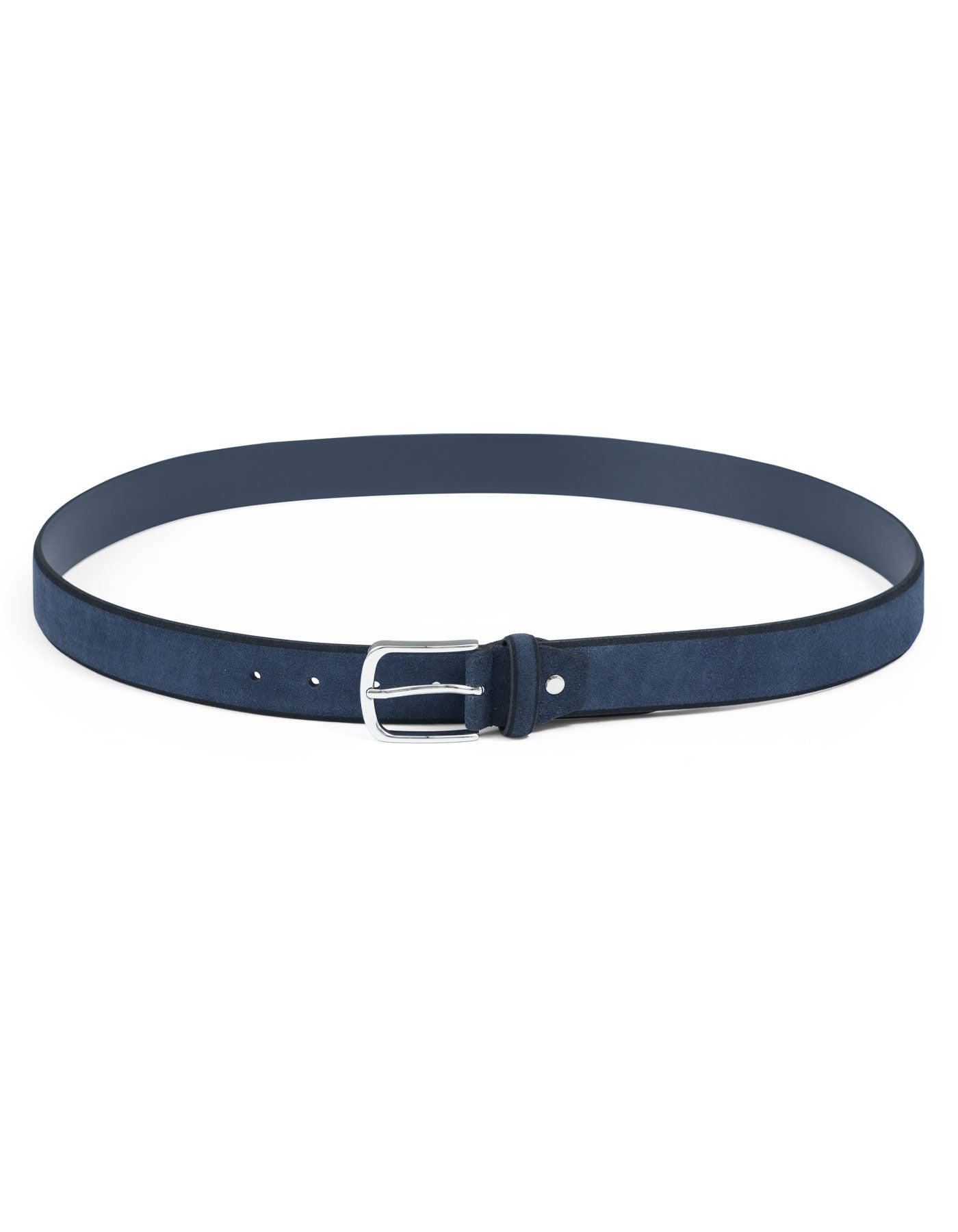 Navy Plain Suede Leather Belt