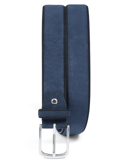 Navy Plain Suede Leather Belt