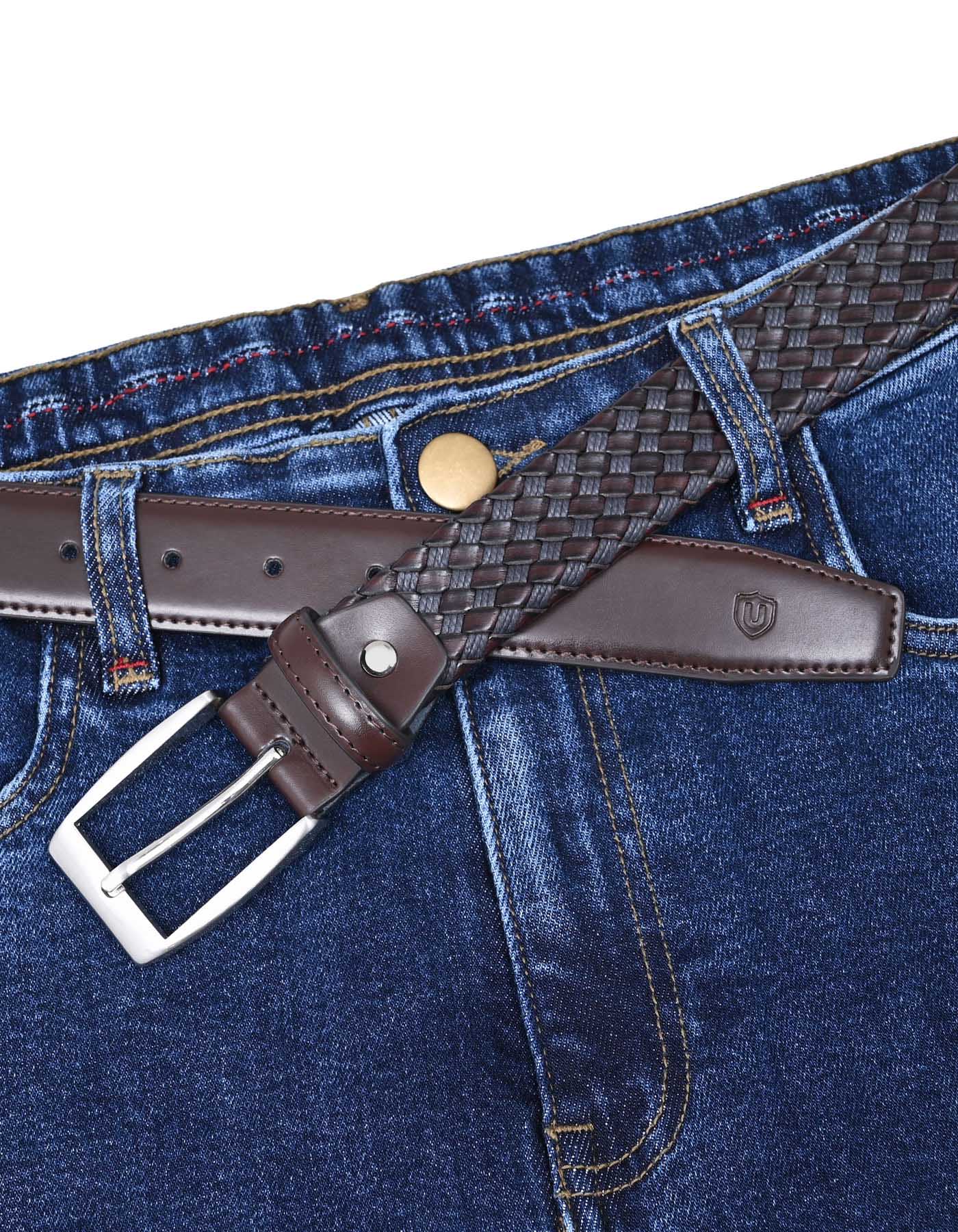 Brown Geometric Formal Belt