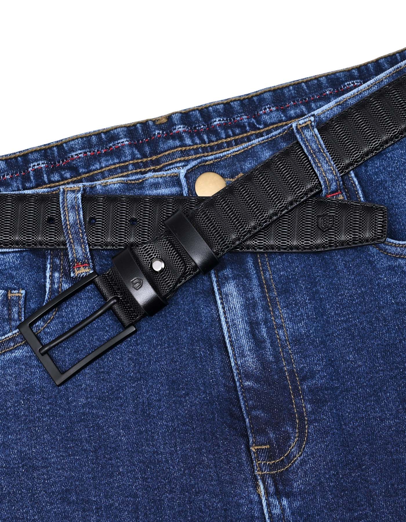 Black Texture Formal Belt