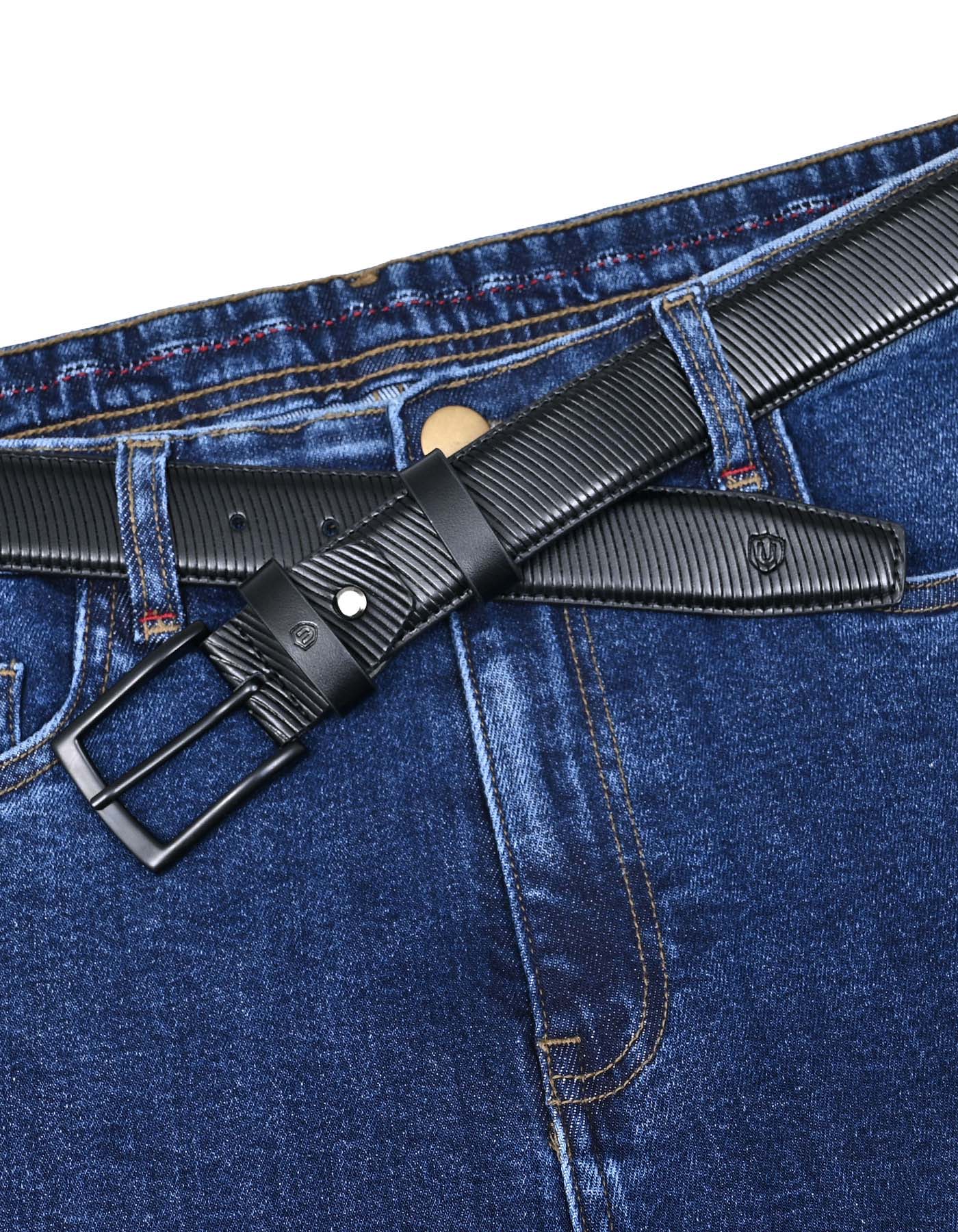 Black Texture Formal Belt
