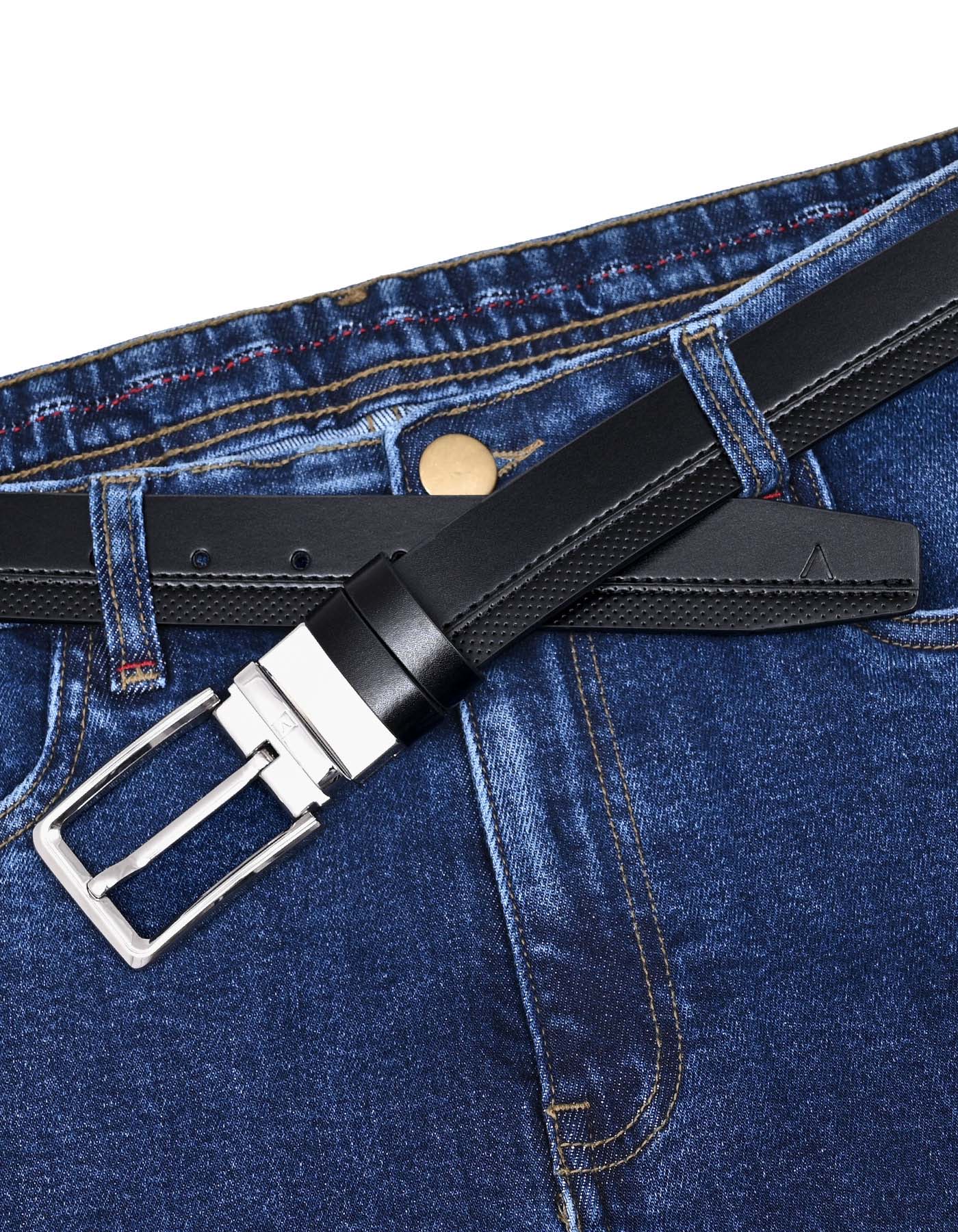 Black Texture Formal Belt