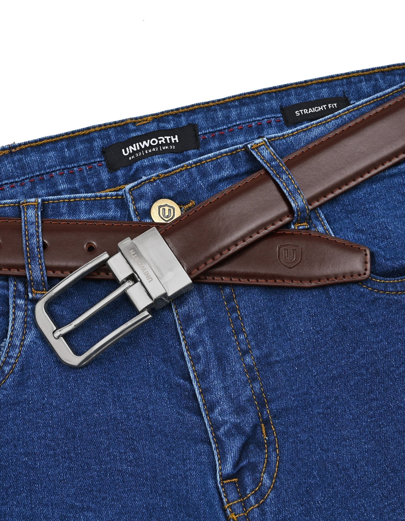 Brown Plain 100% Leather Formal Belt
