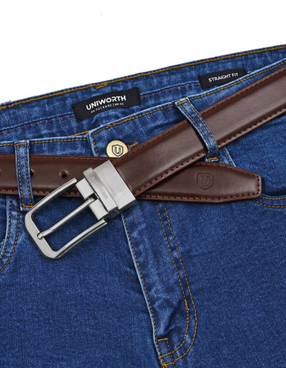 Brown Plain 100% Leather Formal Belt