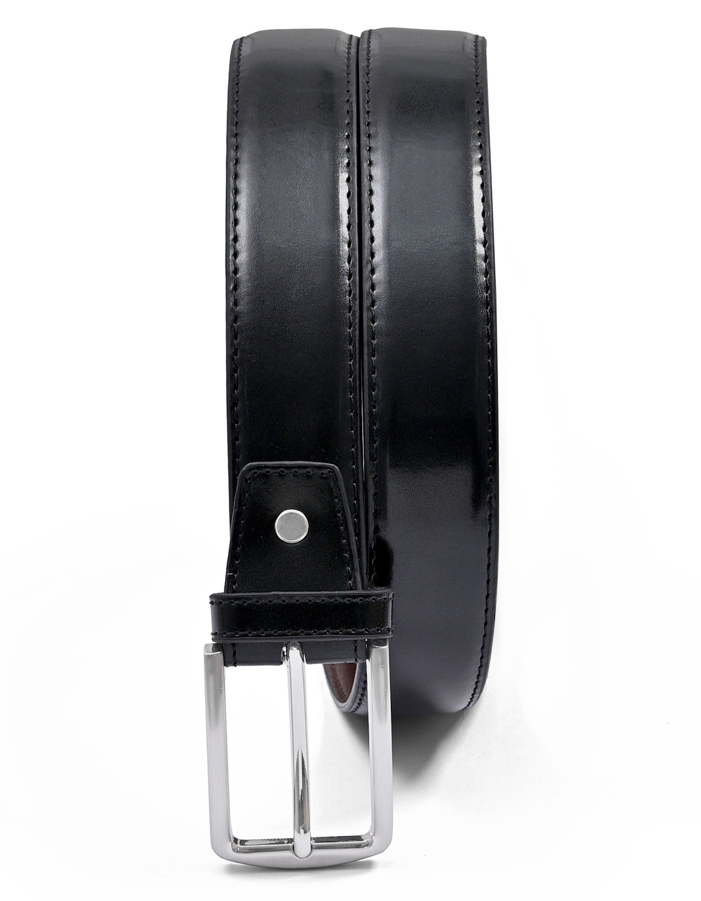 Black Plain 100% Leather Formal Belt