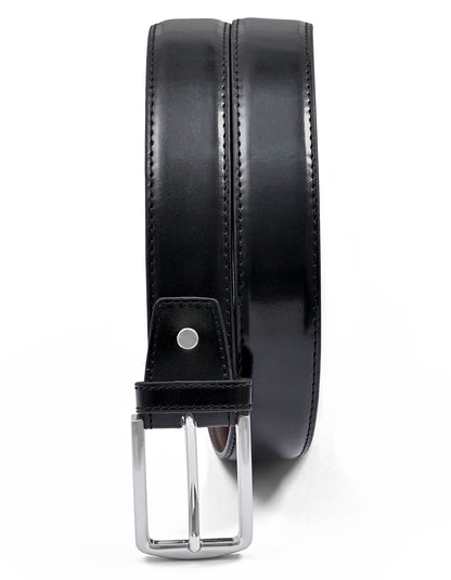 Black Plain 100% Leather Formal Belt