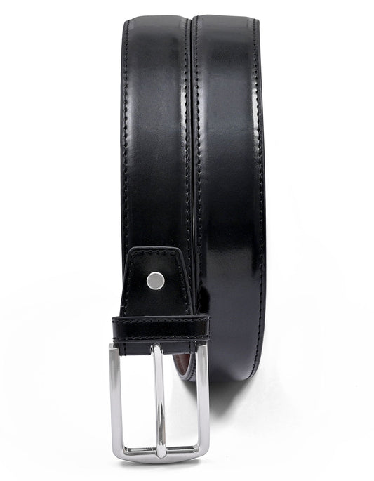 Black Plain 100% Leather Formal Belt