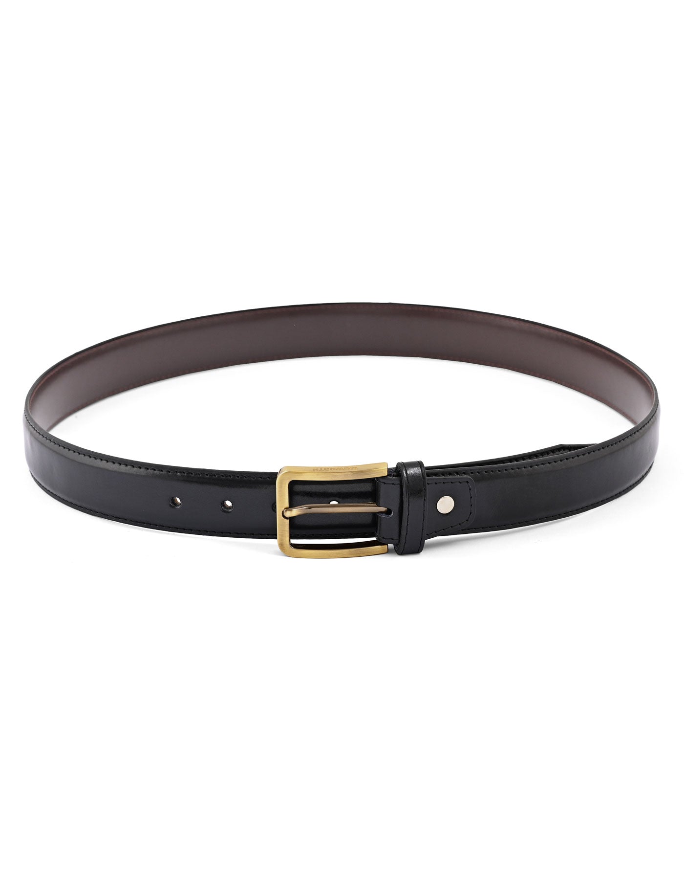Black Plain 100% Leather Formal Belt