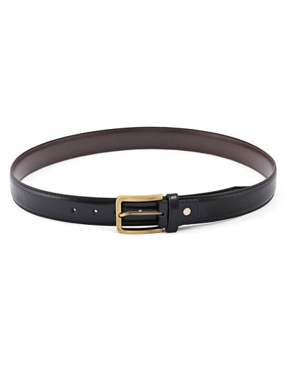 Black Plain 100% Leather Formal Belt