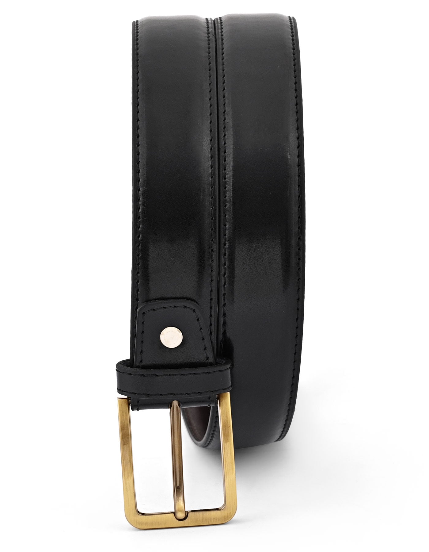 Black Plain 100% Leather Formal Belt
