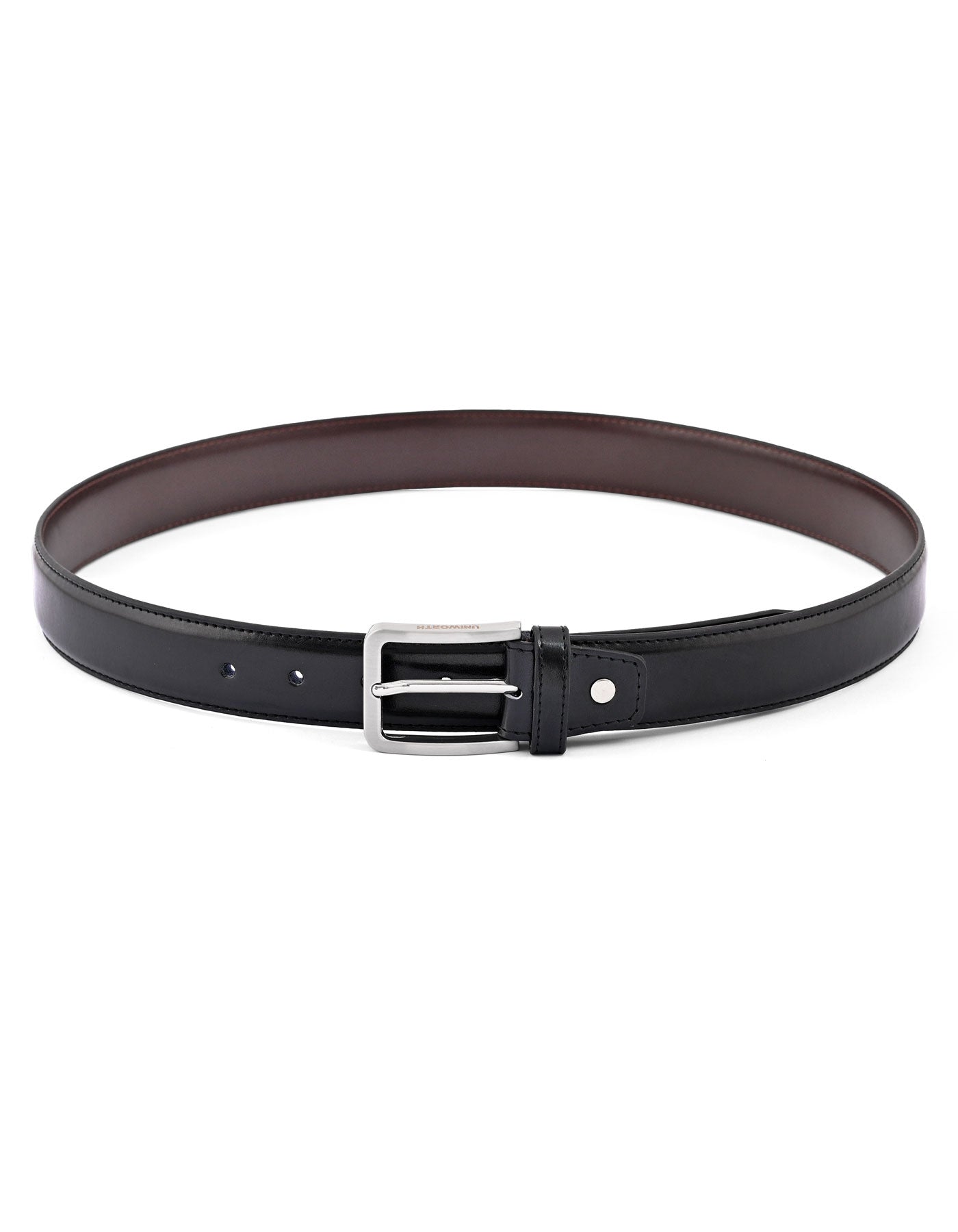 Black Plain 100% Leather Formal Belt