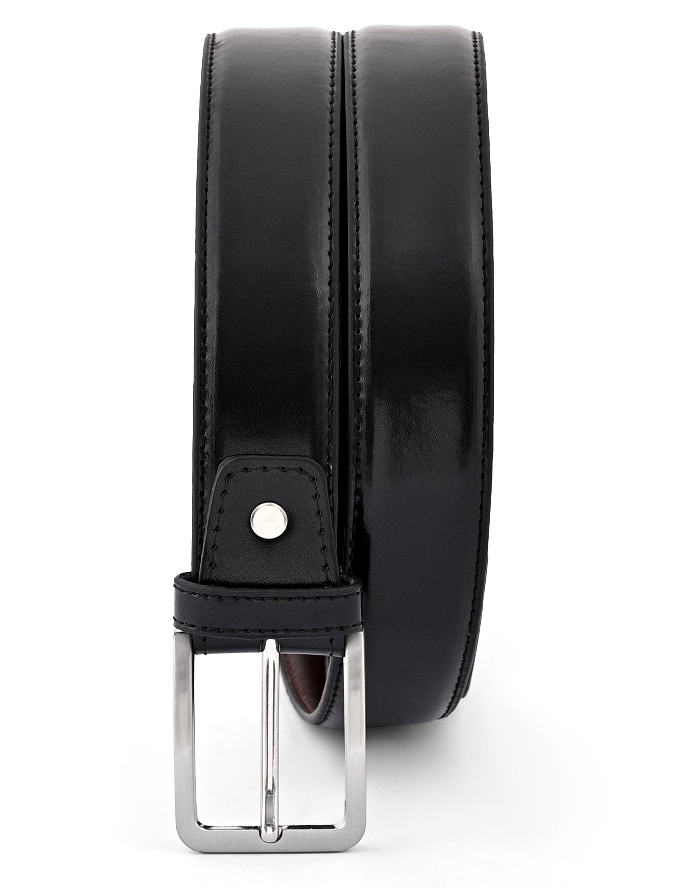 Black Plain 100% Leather Formal Belt