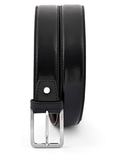 Black Plain 100% Leather Formal Belt
