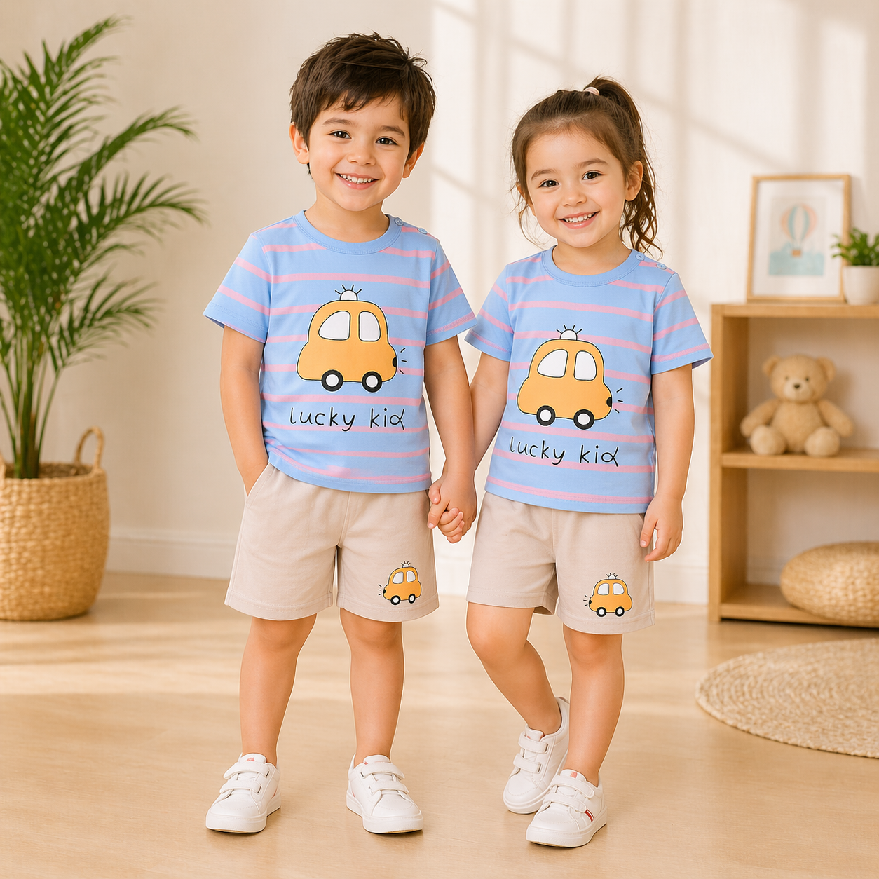 Lucky Kid Printed Short Sleeve Kids Wear