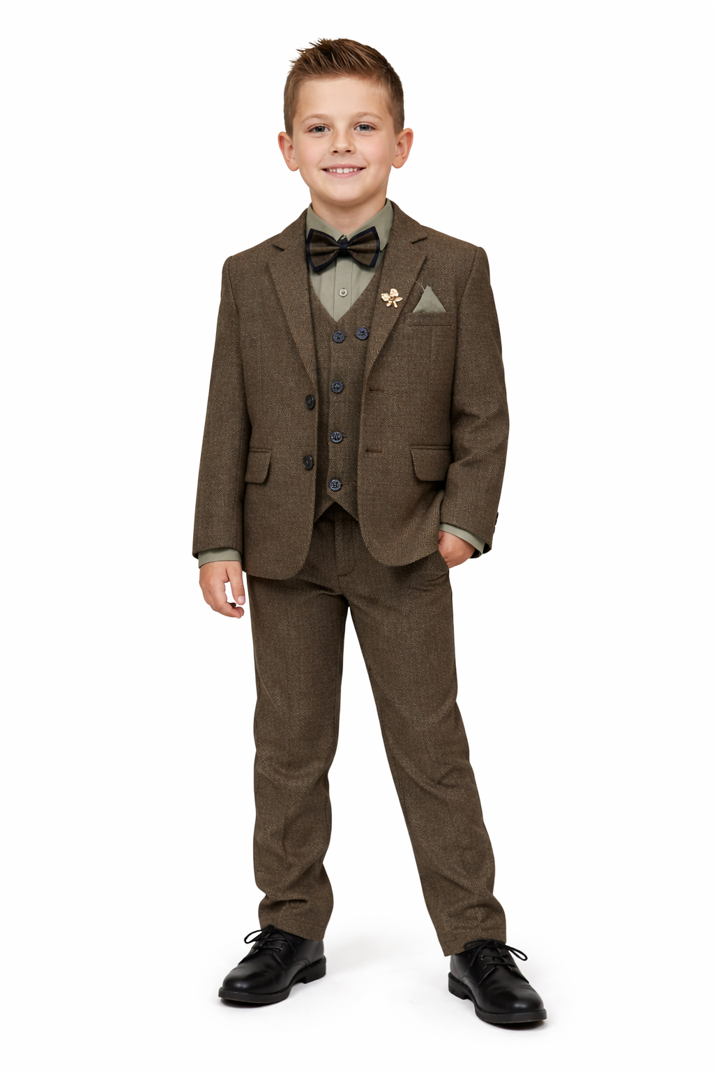 Boys Designer Coat Pant 4-Piece Set (Ages 2–11 Years)