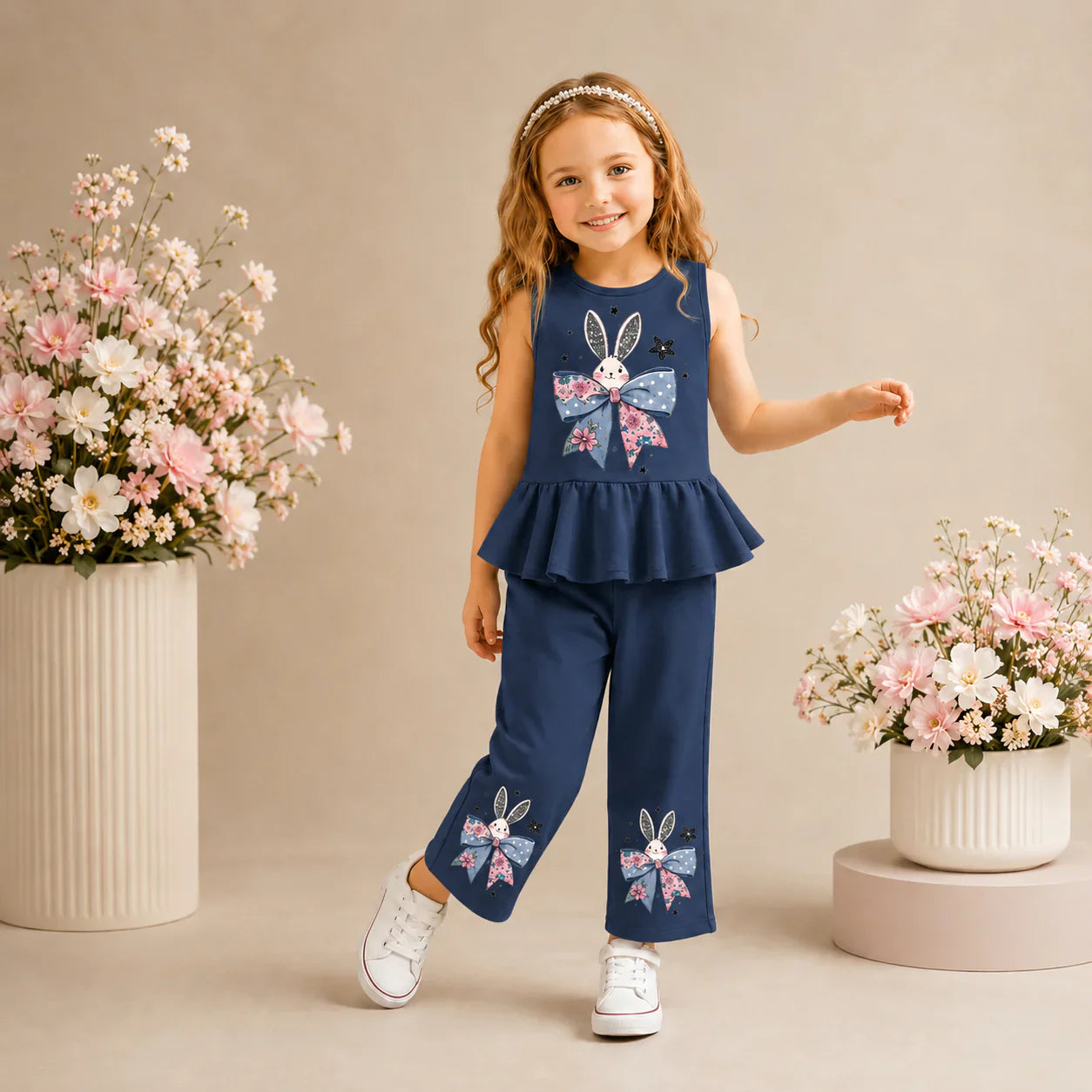 Blue Bunny Bloom Kids Pajama Set