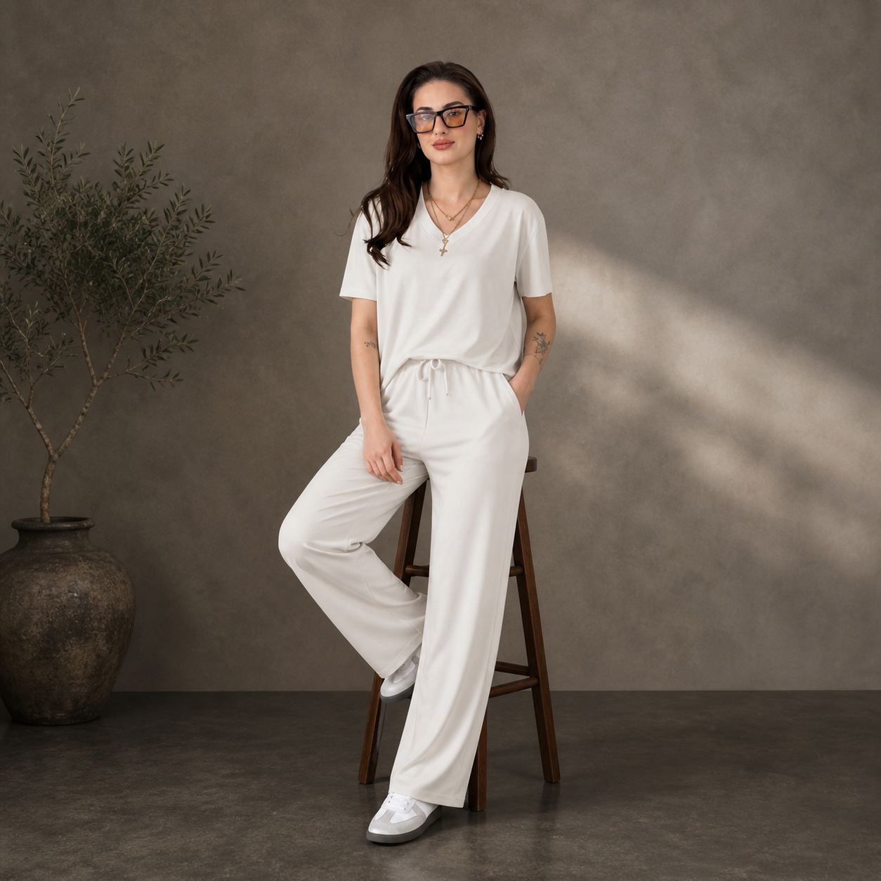 Women’s Off-White Premium Co-Ord Lounge Set
