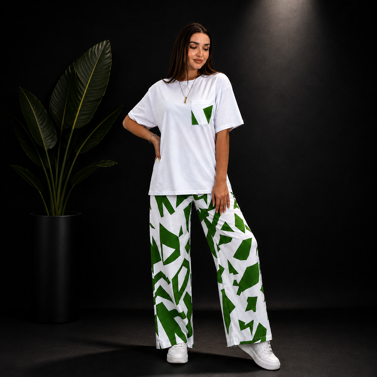 Emerald Breeze Printed Co-Ord Lounge Set for Women