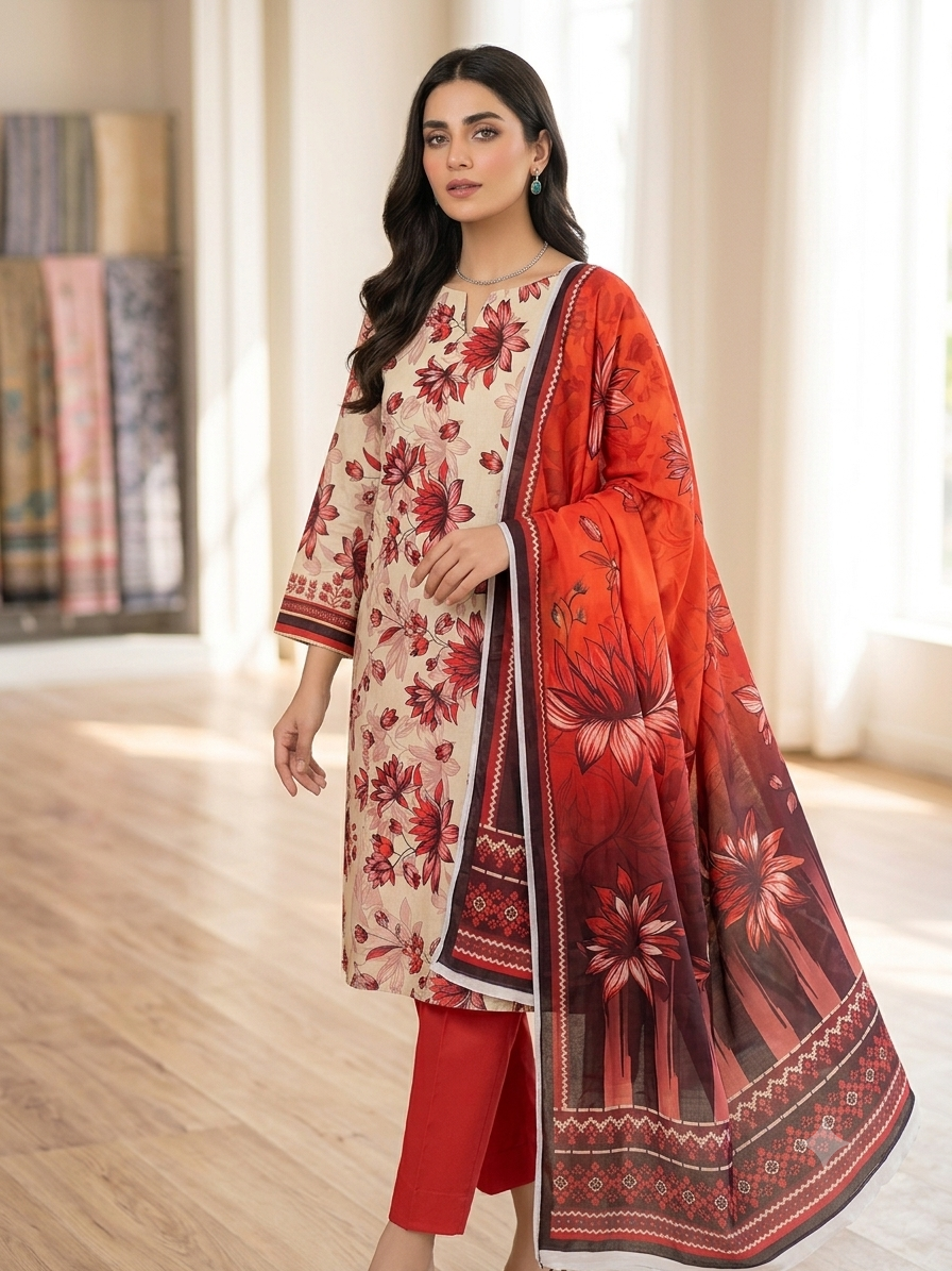 Gul Ahmed Digital Printed Lawn 3-Piece Suit (Code: 5014) – Summer Collection 2026