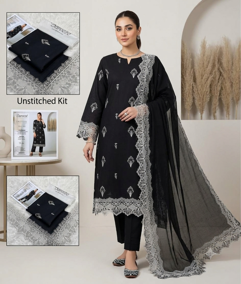 Bareeze Heavy Embroidered Lawn 2-Piece Suit with Patches – Airjet Summer Collection 2026