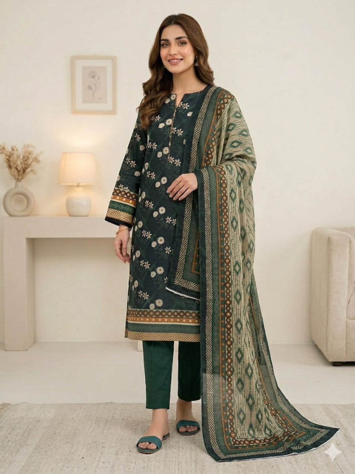 SAHARA Super Fine Print Lawn Collection - 3 Piece Unstitched