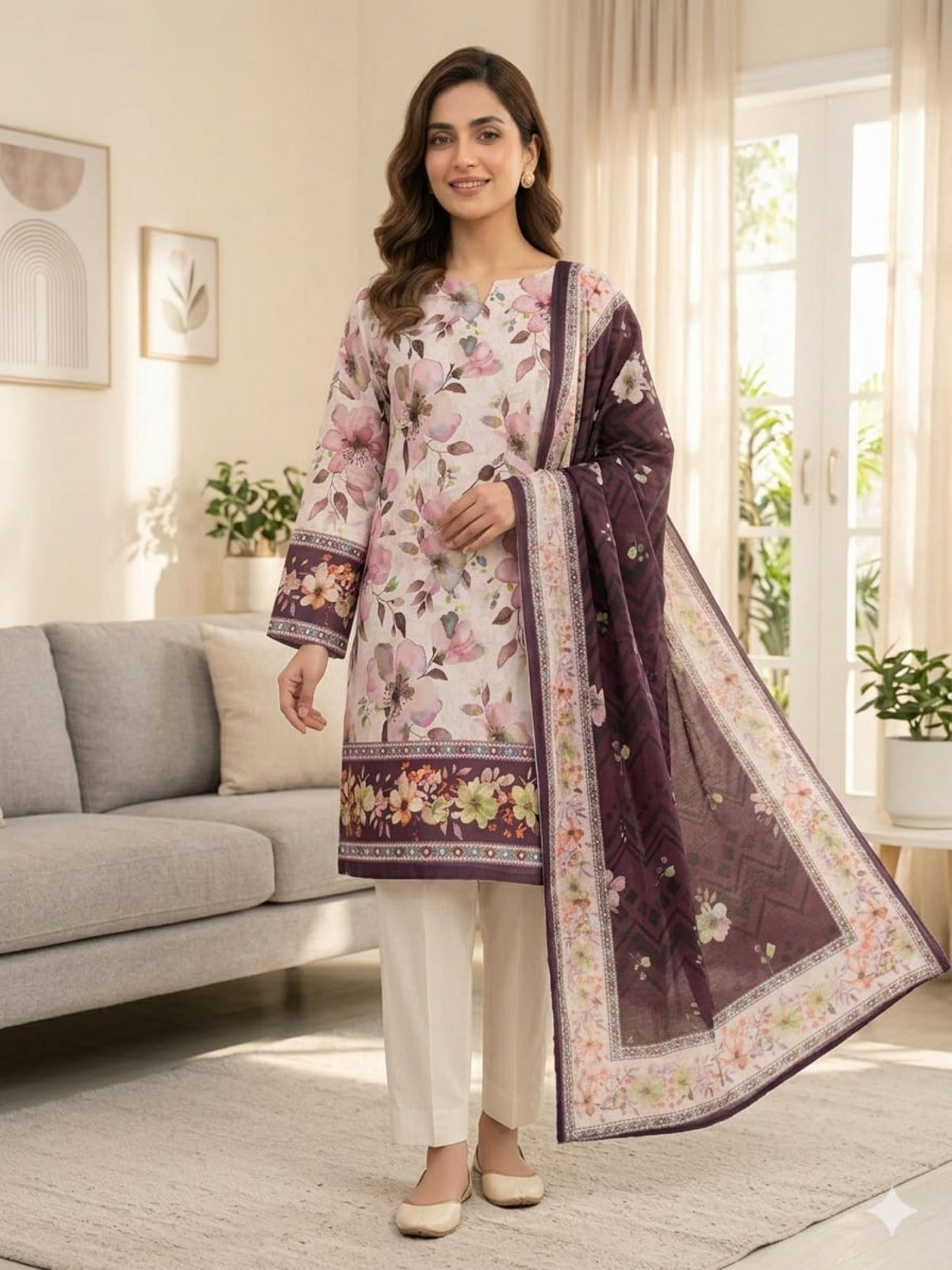 SAHARA Super Fine Print Lawn Collection - 3 Piece Unstitched
