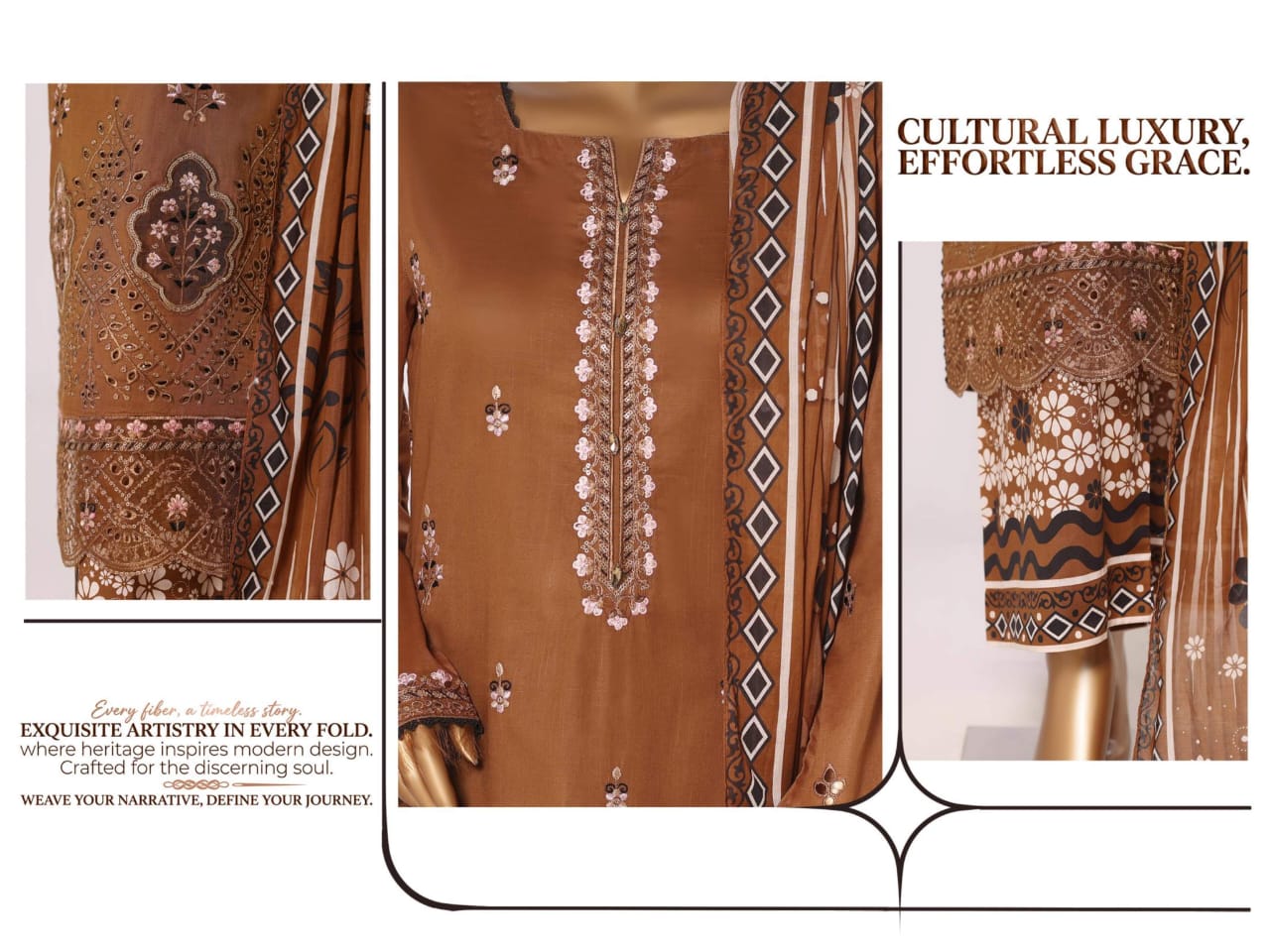 SHEEN Premium Embroidered Collection - 3 Piece Unstitched