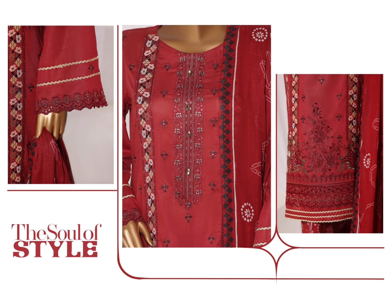 SHEEN Premium Embroidered Collection - 3 Piece Unstitched