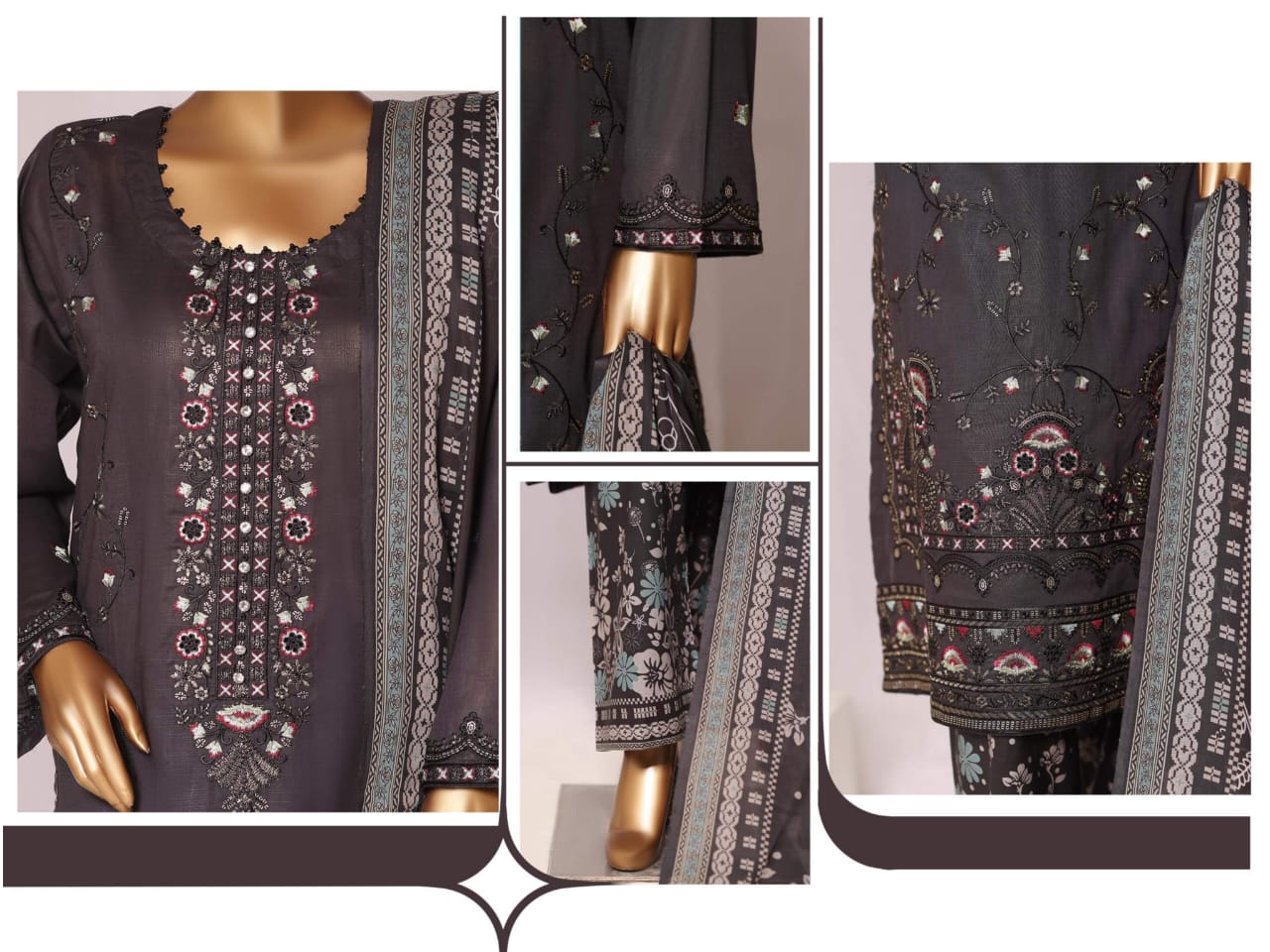 SHEEN Premium Embroidered Collection - 3 Piece Unstitched