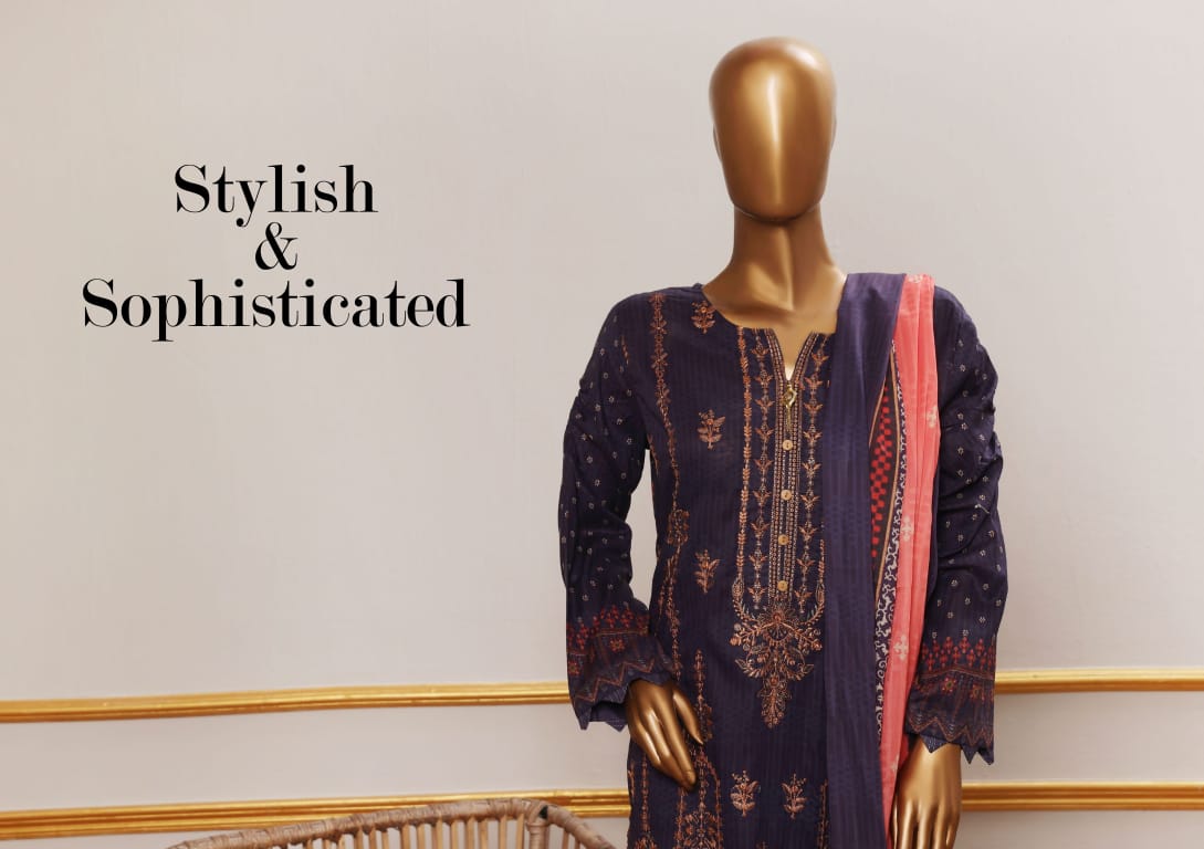 ERVA Stylish Embroidered Digital Print Lawn - 3 Piece Unstitched