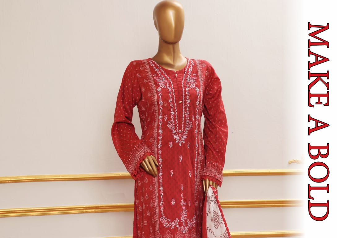 ERVA Stylish Embroidered Digital Print Lawn - 3 Piece Unstitched