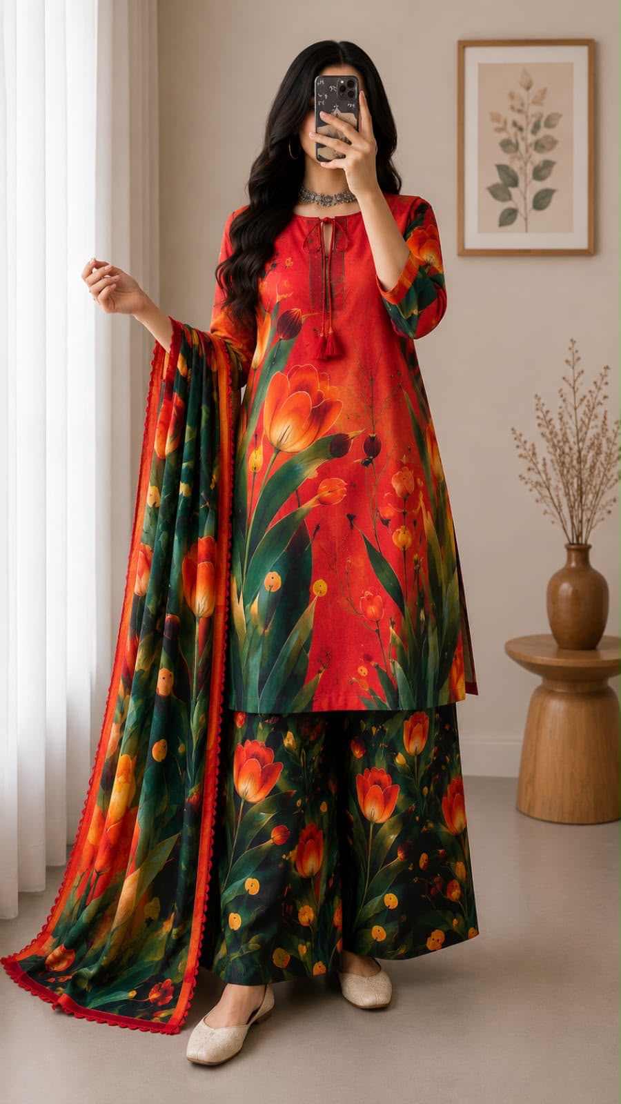 Bonanza Allover Printed Lawn 3-Piece Suit – Trendy Matching Shirt, Trouser & Lawn Dupatta