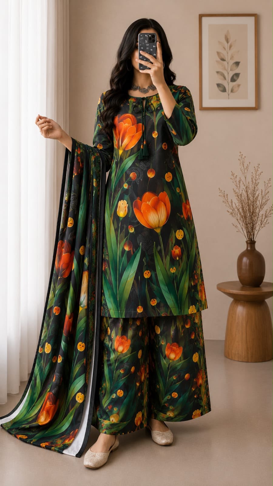 Bonanza Allover Printed Lawn 3-Piece Suit – Trendy Matching Shirt, Trouser & Lawn Dupatta