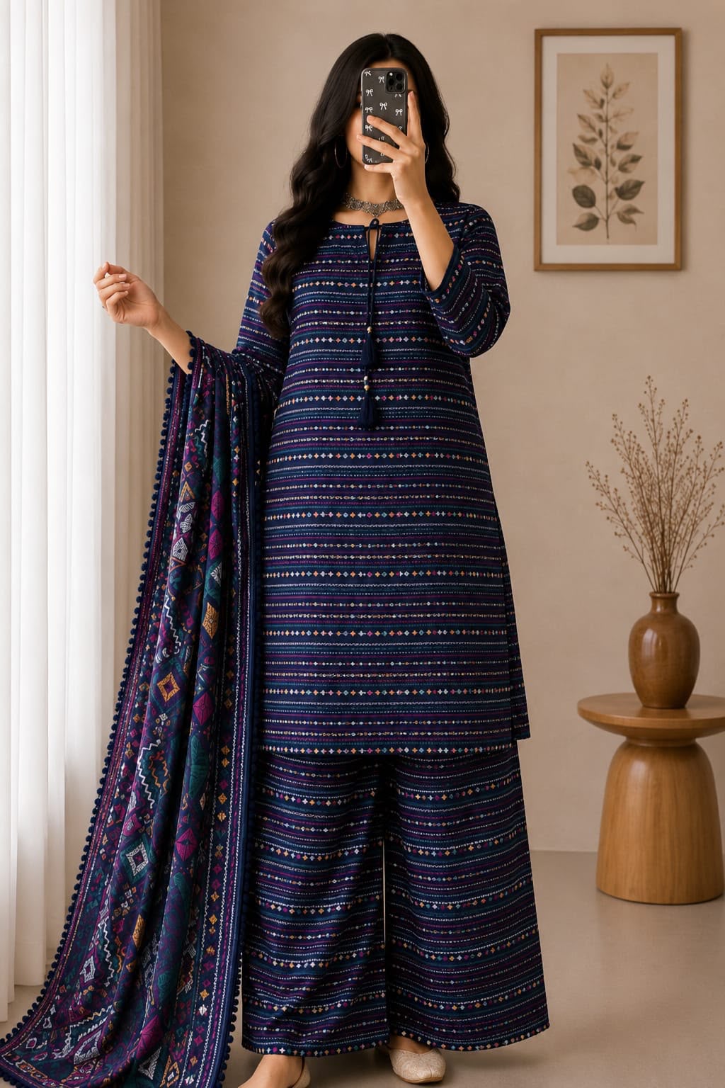 Bonanza Allover Printed Lawn 3-Piece Suit – Trendy Matching Shirt, Trouser & Lawn Dupatta