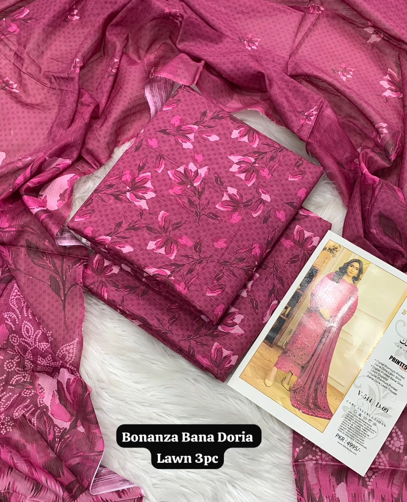 Bonanza Jhalak Printed Bana Doria Lawn 3-Piece Suit – New Volume Collection